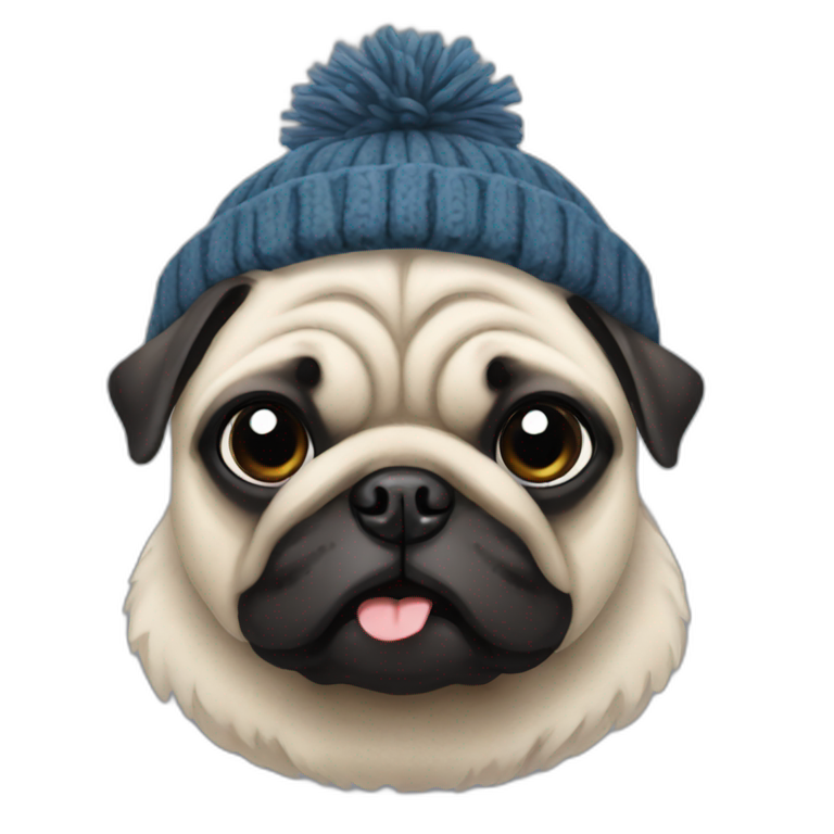pug-wearing-a-wool-beanie emoji