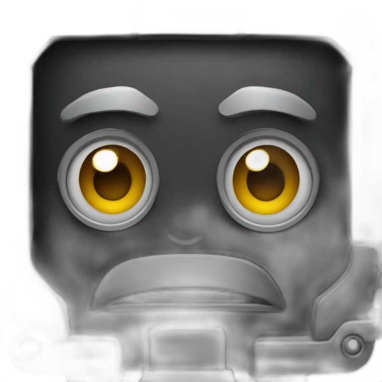 cute matte black robot face emoji