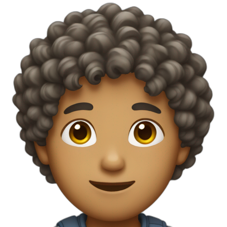 Boy with curly hair emoji