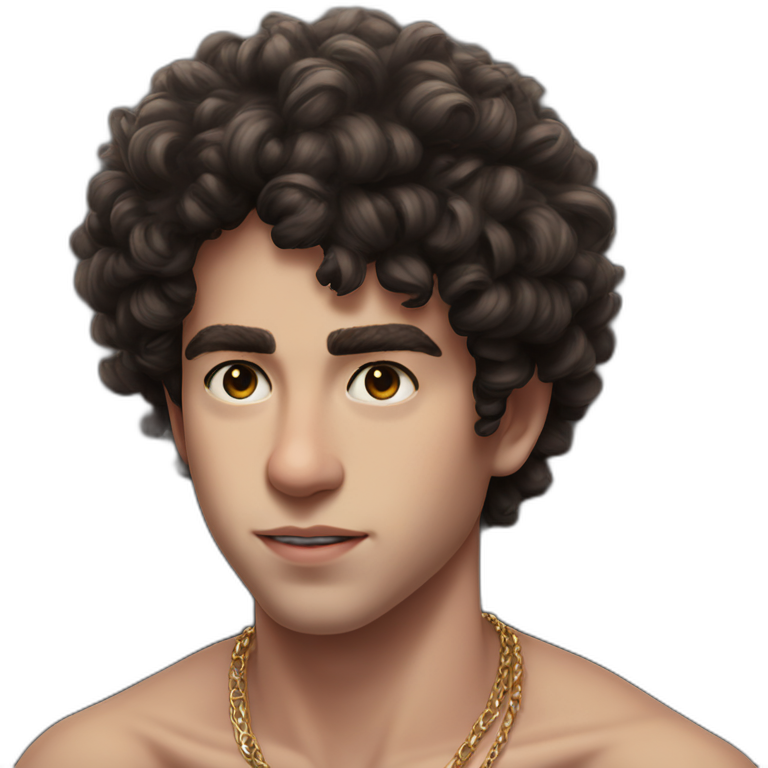 afro boy gazing jewel portrait emoji