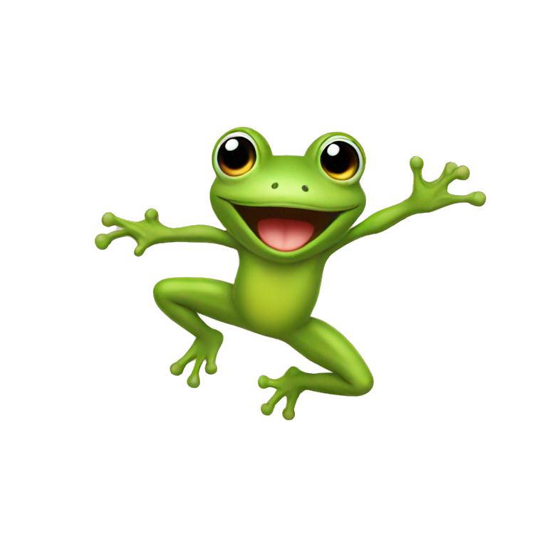 Cute jumping frog  emoji