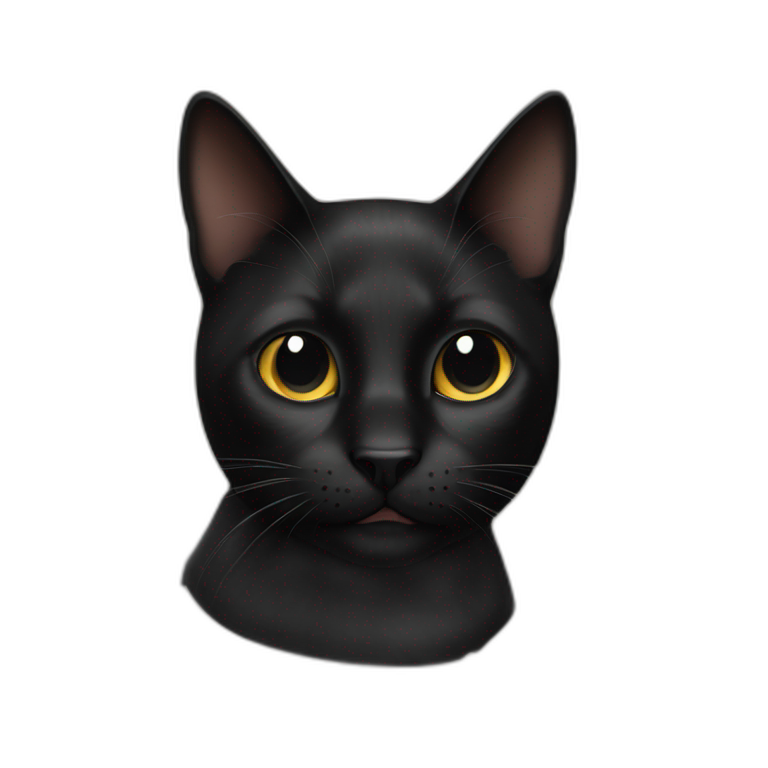 BLACK CAT WITH SPOT ON NOSE emoji