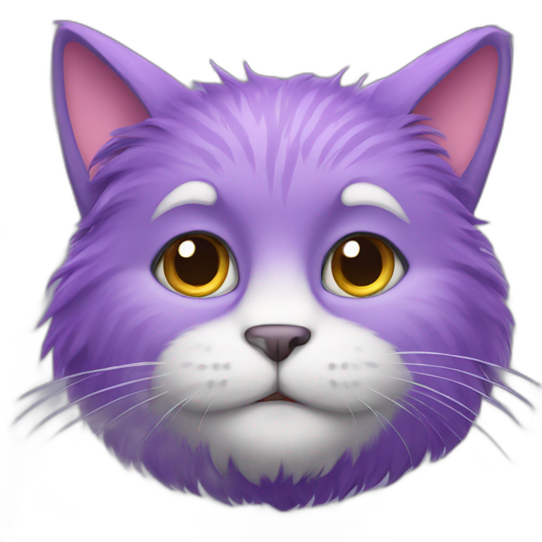 purple furry cat character emoji