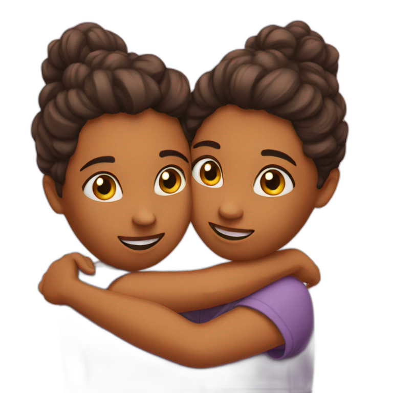 Two bestie hugging emoji