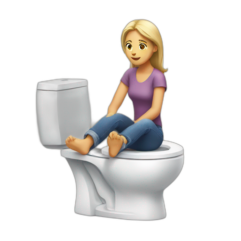 woman sitting on toilets emoji