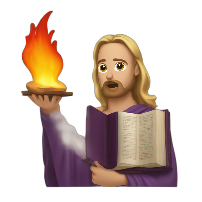 The Bible on fire emoji