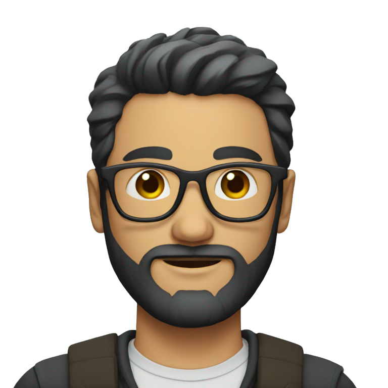 A man with beard and square glasses emoji