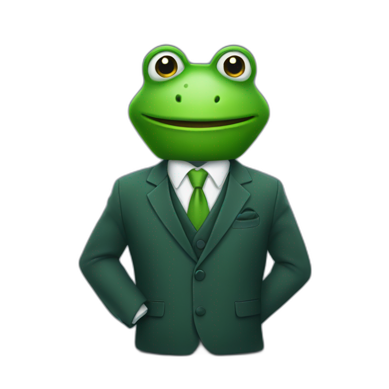 green-froghe-wears-a-suit emoji