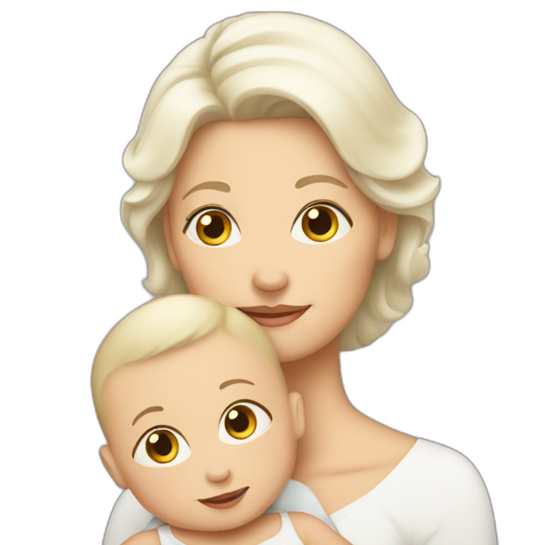 White mother baby emoji