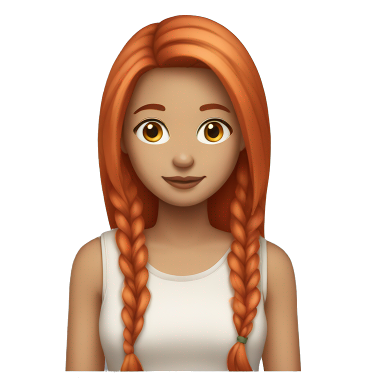 YOUNG LADY, LIGHT SKIN TONE,LARGE RED HAIR, STRAIGHT HAIR emoji
