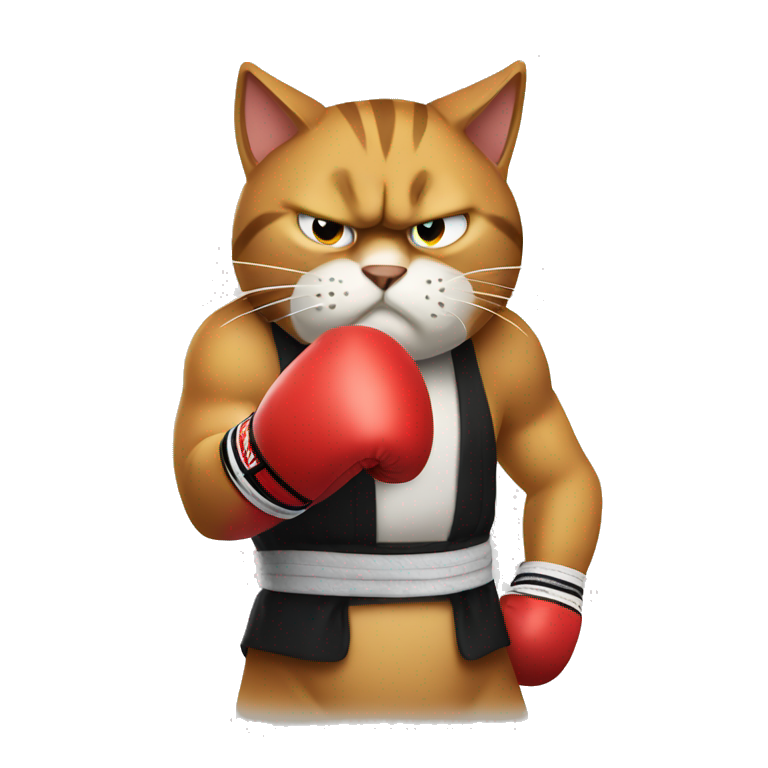 angry cat wearing boxing gloves emoji