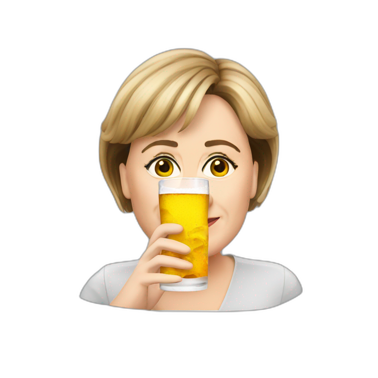 Angela Merkel drink vodka emoji