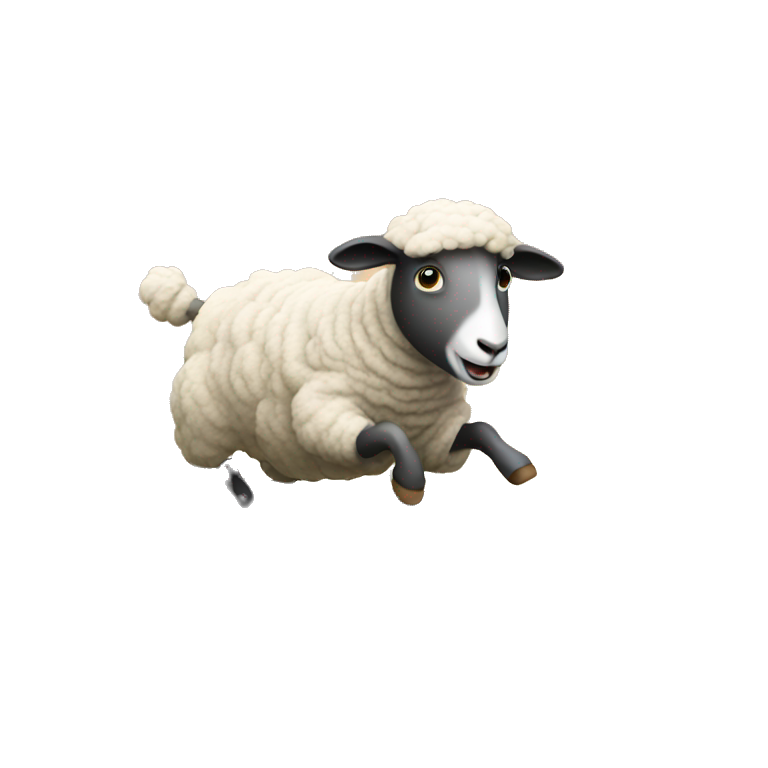 a sheep jumping over a fence emoji