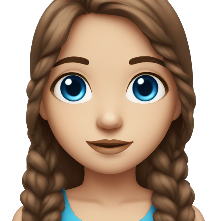 cute blue eye and brown hair girl emoji