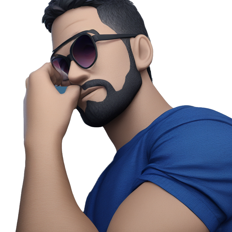 muscular man in sunglasses emoji