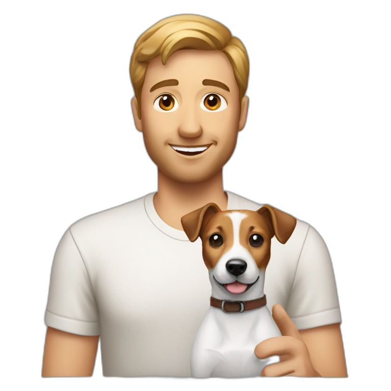 Man with jack russell terrier dog emoji