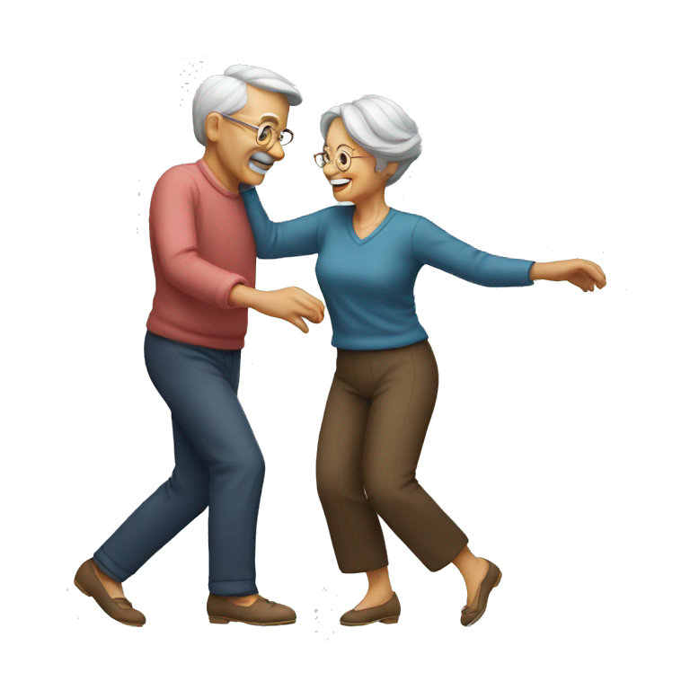 Old couple dancing emoji