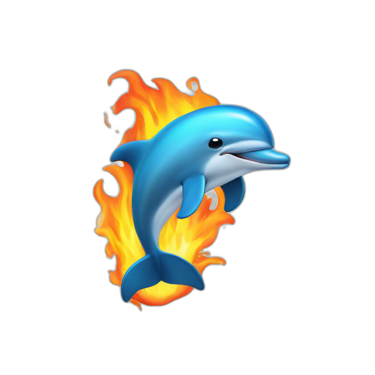 Dolphin on fire emoji