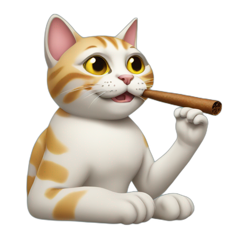 Cat smoking a cigar emoji