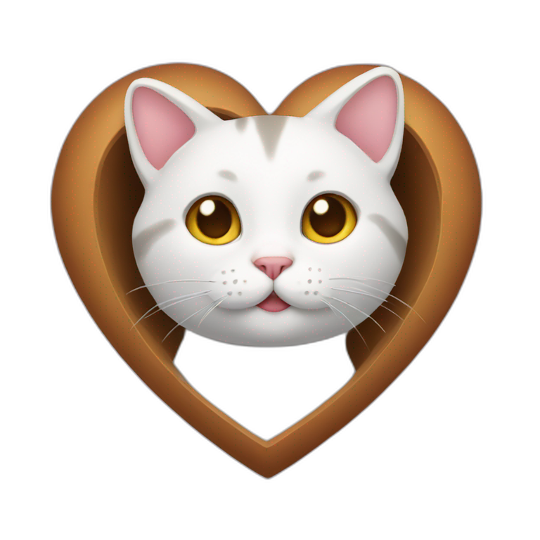 Cat inside heart emoji