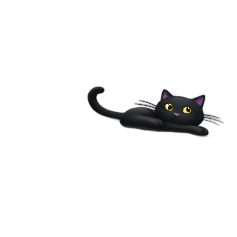 black cat on the hood of a mercedes emoji
