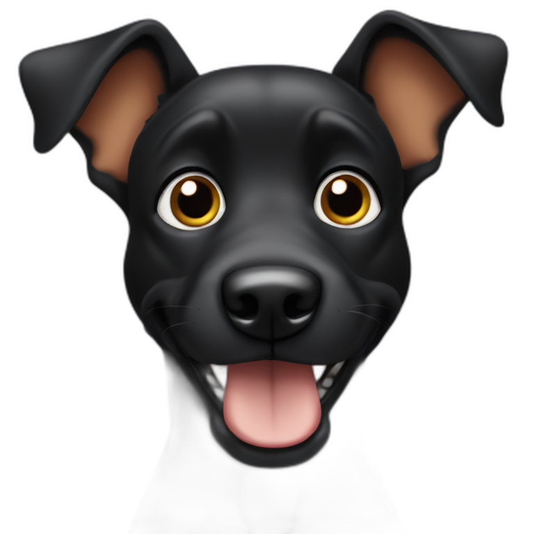 black dog with big ears emoji