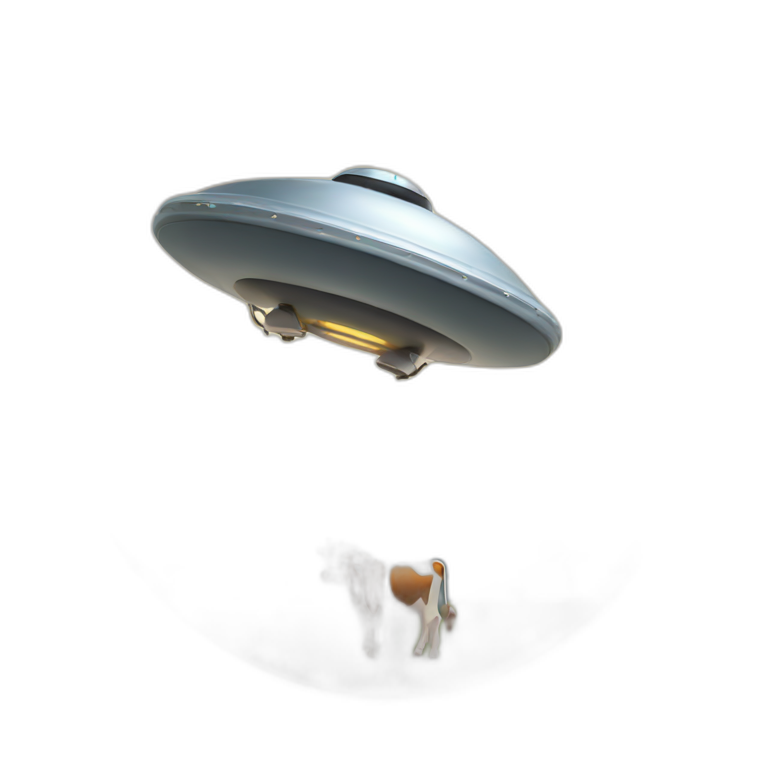 ufo abducting cow emoji