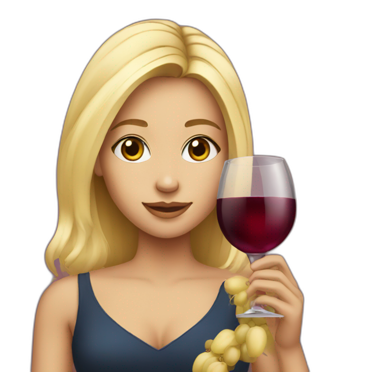 blonde girl with wine in her hand emoji