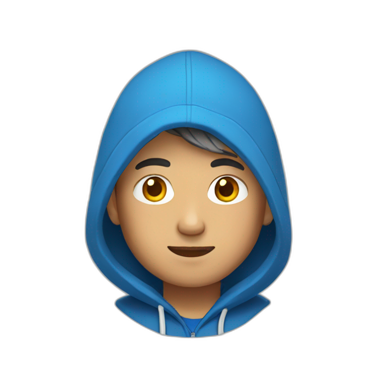 asian man with blue hoodie emoji