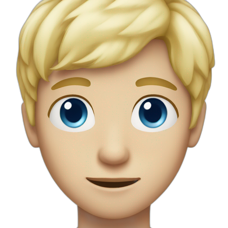 Boy with blue eyes and blonde hair emoji