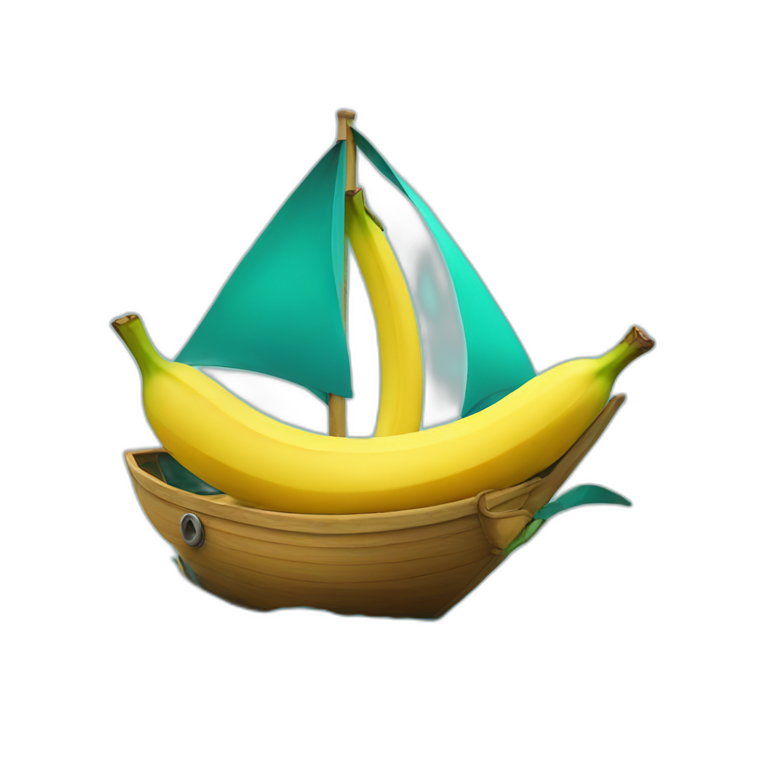 a banana on a boat emoji