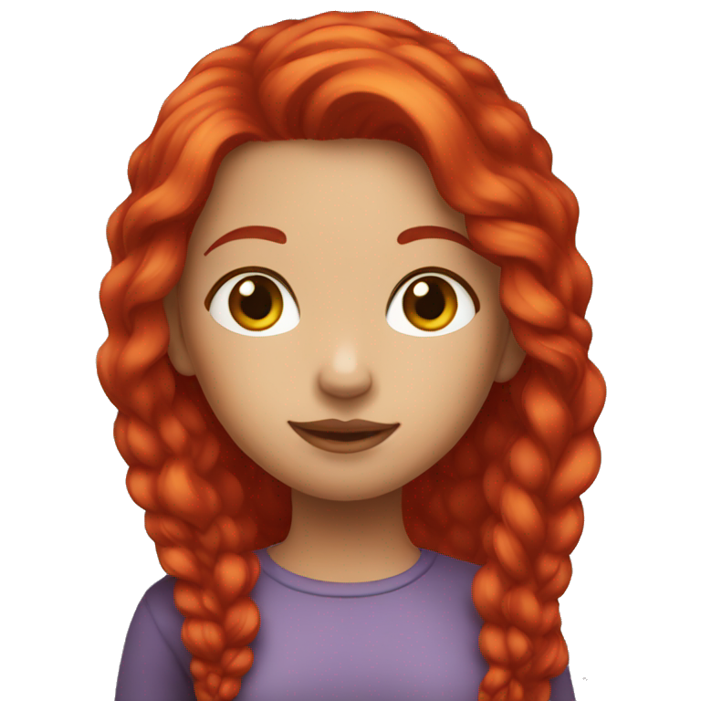 red crimson hair girl emoji