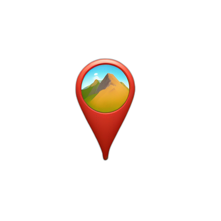 location pin with mountain inside emoji