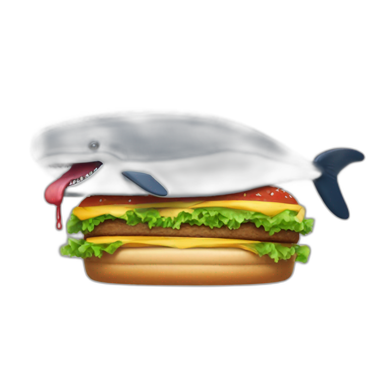 Baleine qui mange un burger emoji