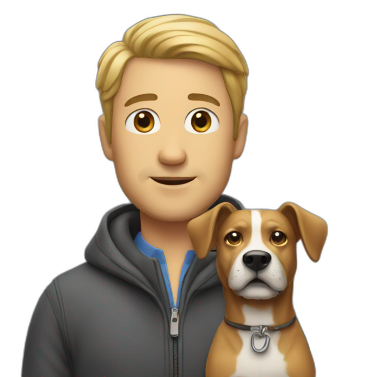 Man with dog emoji