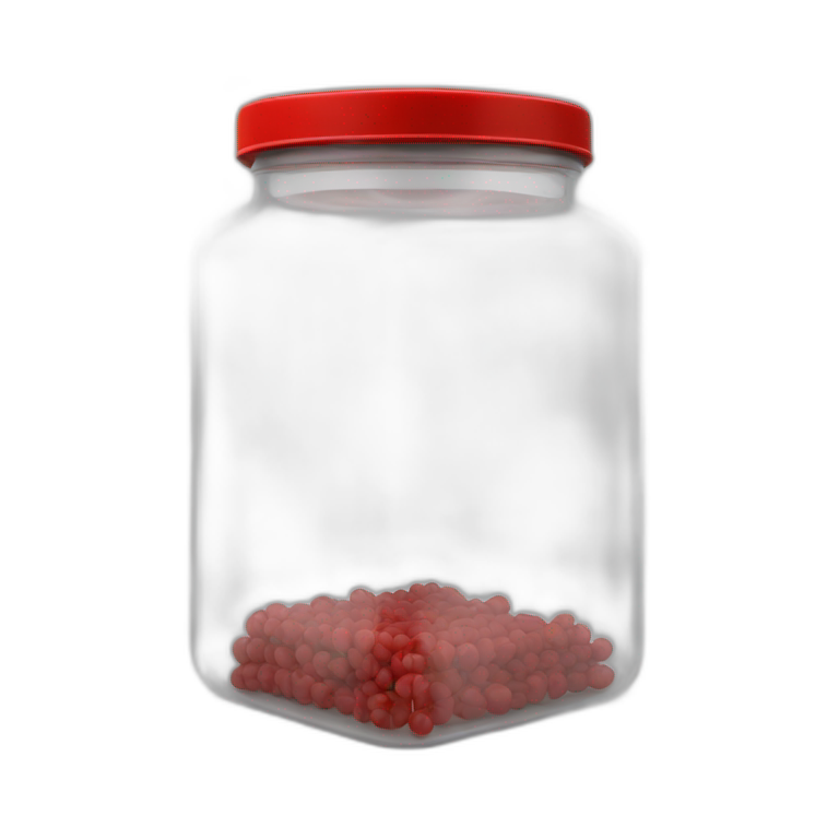 Small commercial kitchen transparent storage container with a red lid emoji