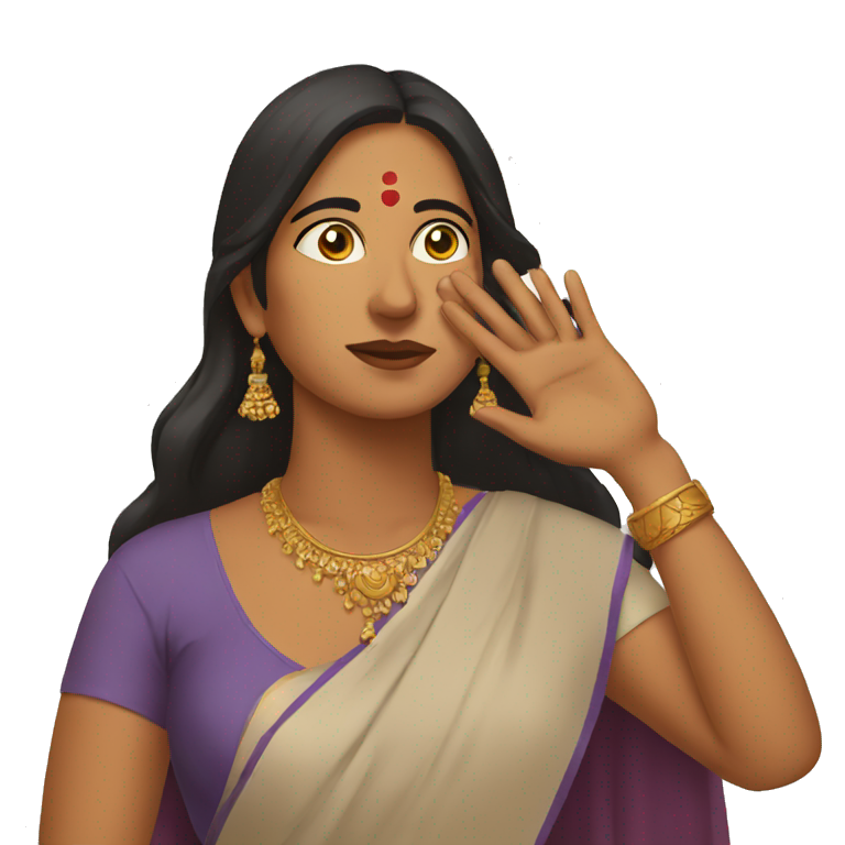 indian women with hand on her face looking up emoji