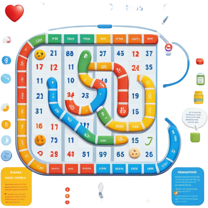 Small Game Board called Journey of Type 1 diabetes and Aging. Subtext ...