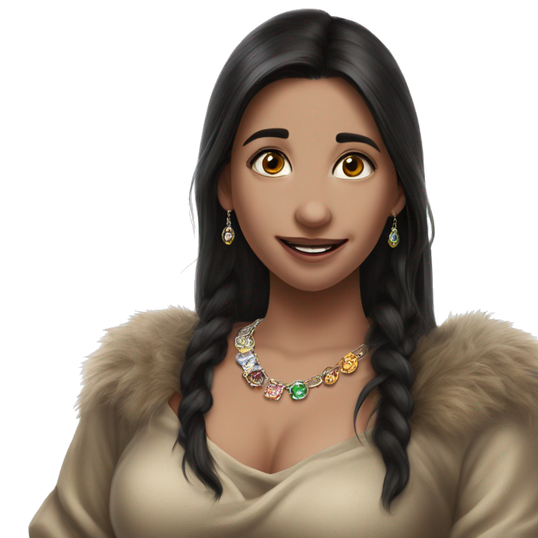 smiling girl with jewelry emoji