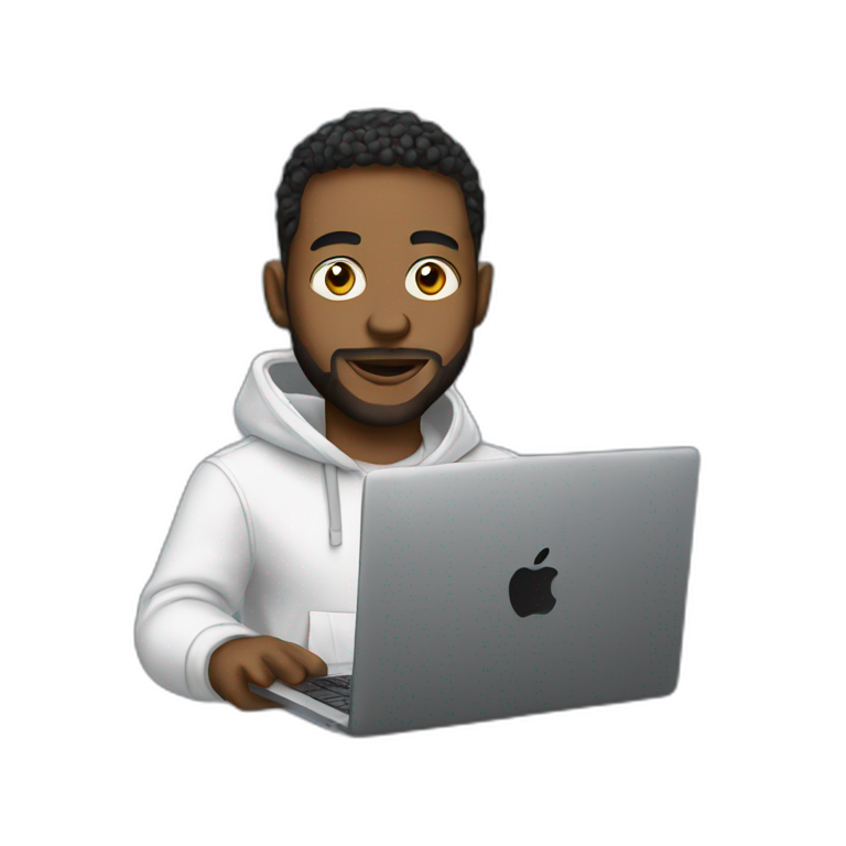 Music producer with a Macbook  emoji