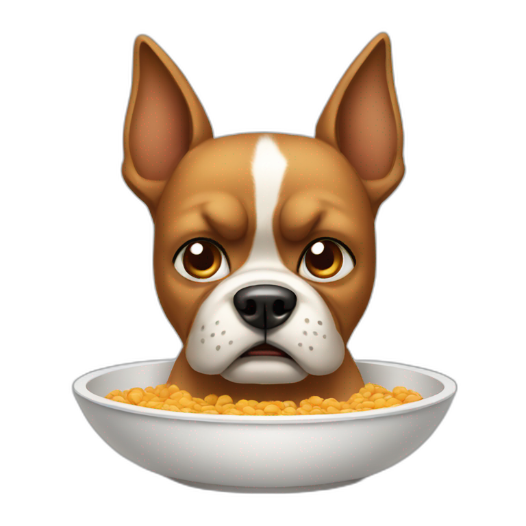 Angry dog with bowl emoji