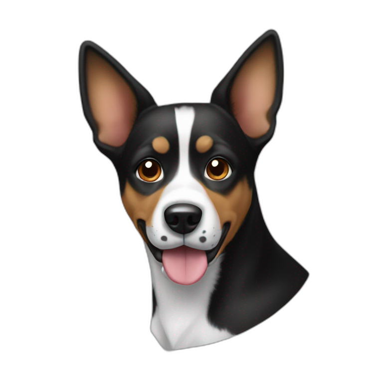 Black and White dog pointy ears spots emoji
