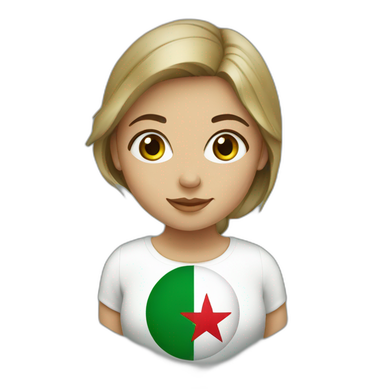 Girl with algeria flag emoji
