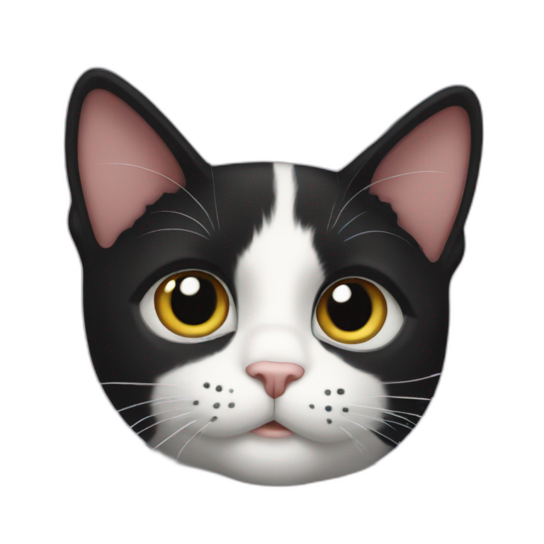Rescue Tuxedo cat with clipped emoji