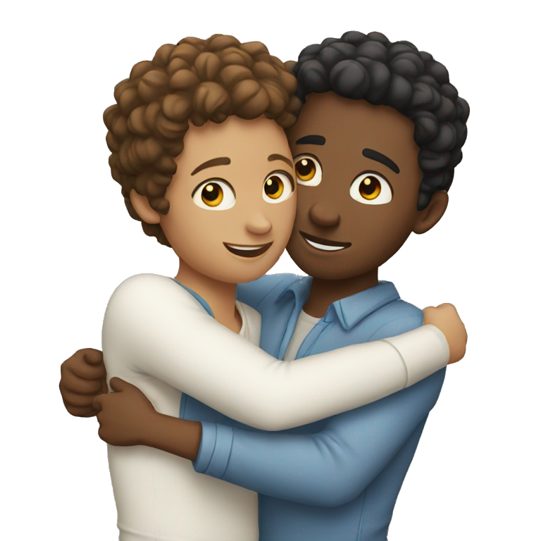 two white friends hugging emoji