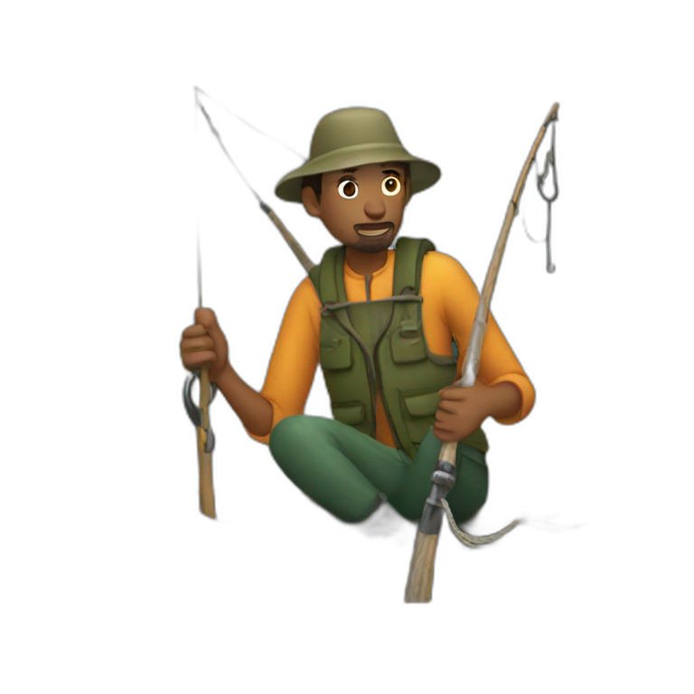 fisherman with hook emoji