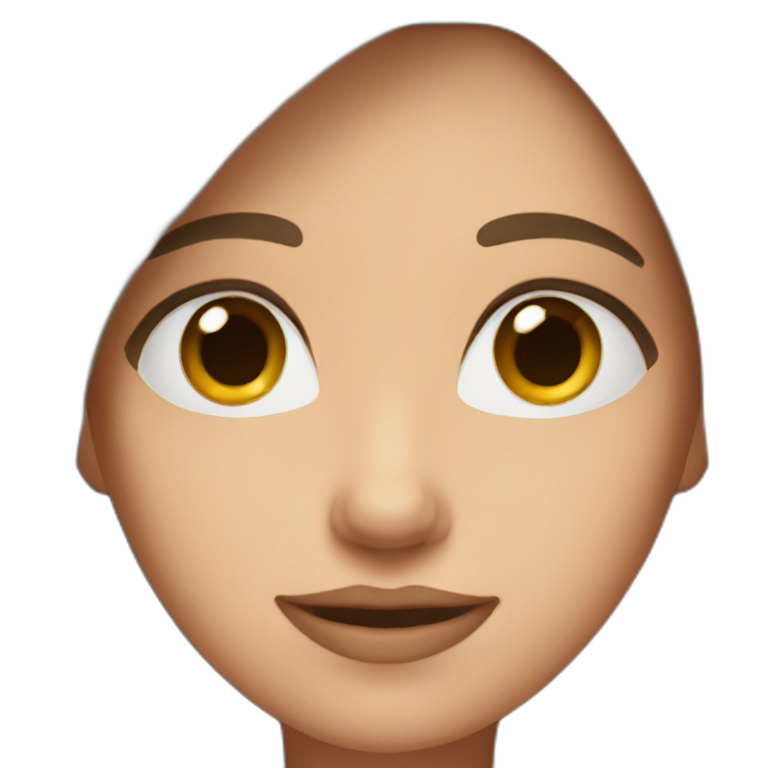 Woman with brown hair and blue eyes emoji