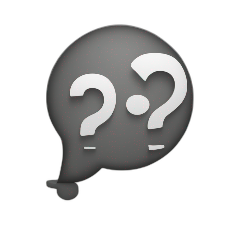 A speech bubble with a question mark emoji