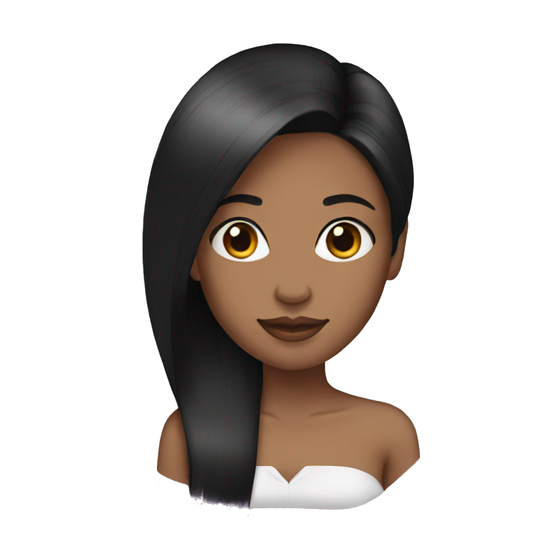 Black female black straight hair emoji