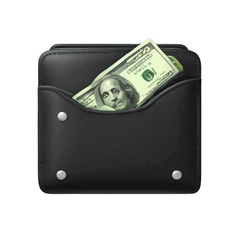 black wallet with money emoji
